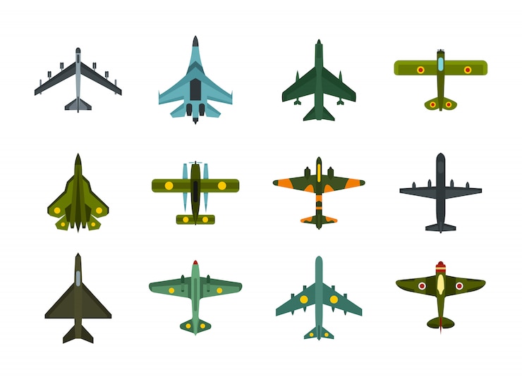 Vector conjunto de iconos de avión de aire. conjunto plano de aire plano vector colección de iconos aislado
