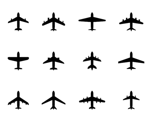 Conjunto de iconos de avión ilustración vectorial