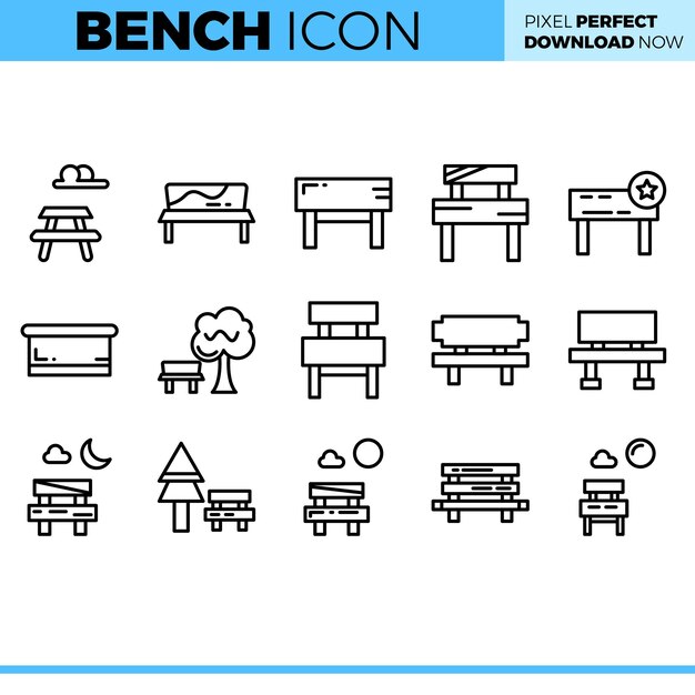 Conjunto de iconos de banco vectorial