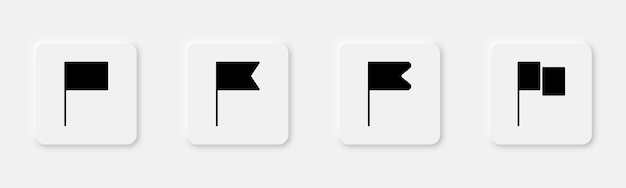 Conjunto de iconos de bandera Iconos de glifo de bandera Agitando la bandera Colección de icones de bandera Ilustración vectorial
