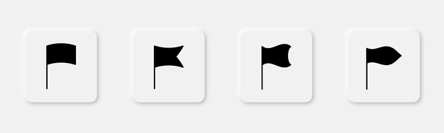 Conjunto de iconos de bandera Iconos de glifo de bandera Agitando la bandera Colección de icones de bandera Ilustración vectorial
