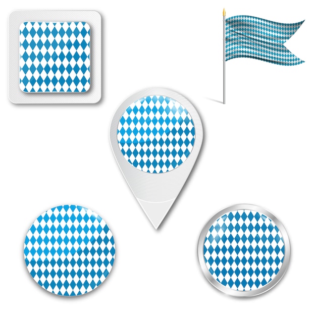Conjunto de iconos de bandera Oktoberfest