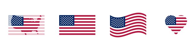 Conjunto de iconos de bandera usa