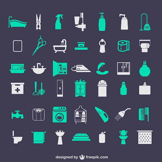 Conjunto de iconos de baño
