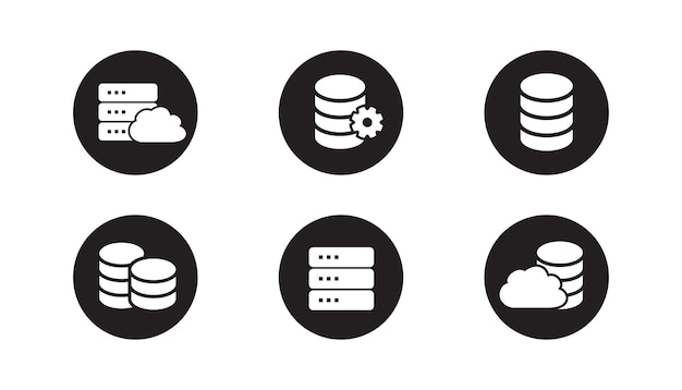 Conjunto de iconos de base de datos Icono de alojamiento web de datos