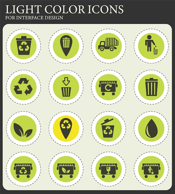 Conjunto de iconos de basura