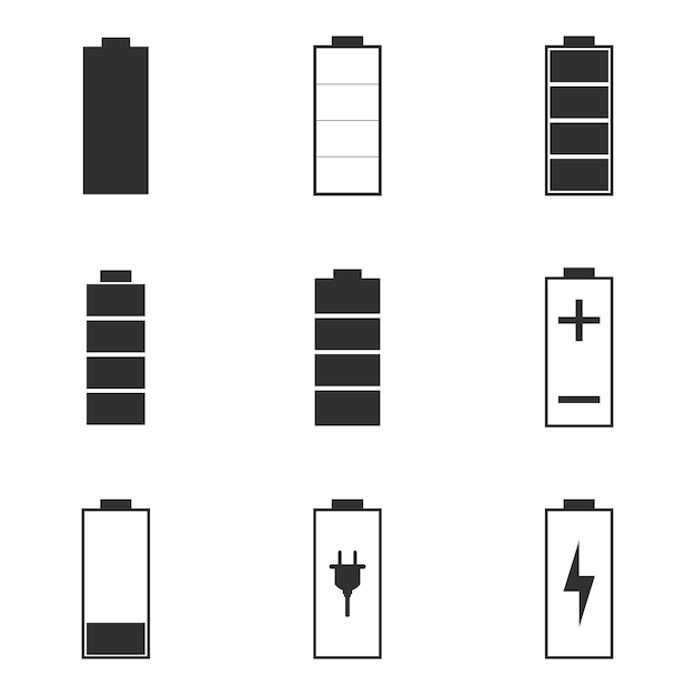 Conjunto de iconos de batería