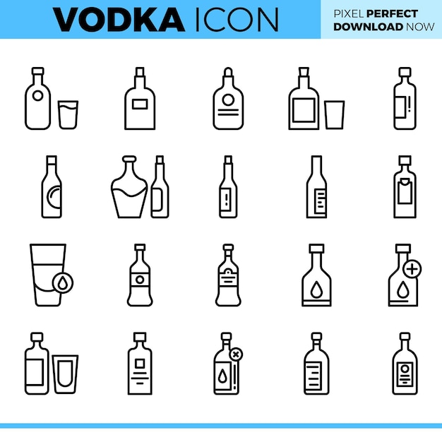 Conjunto de iconos de bebida vectorial