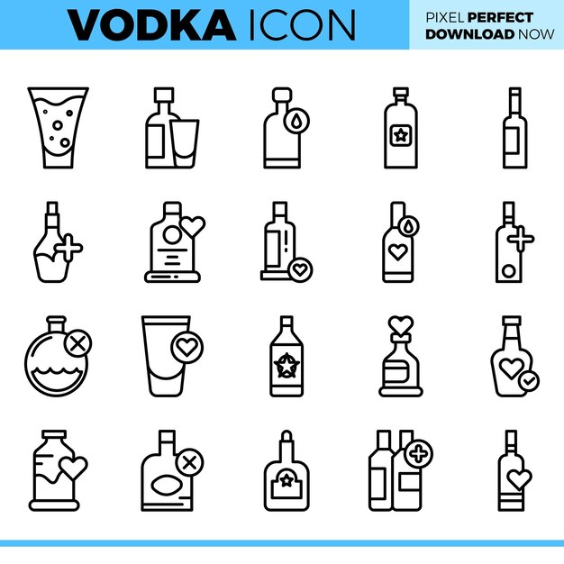 Conjunto de iconos de bebida vectorial