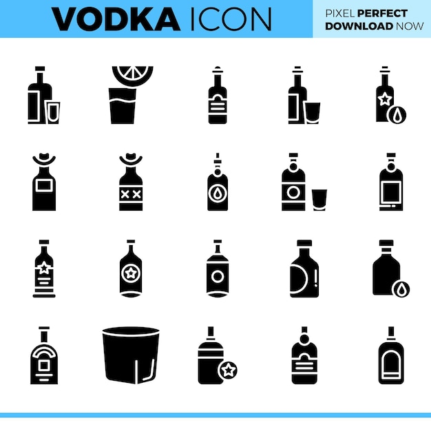 Conjunto de iconos de bebida vectorial