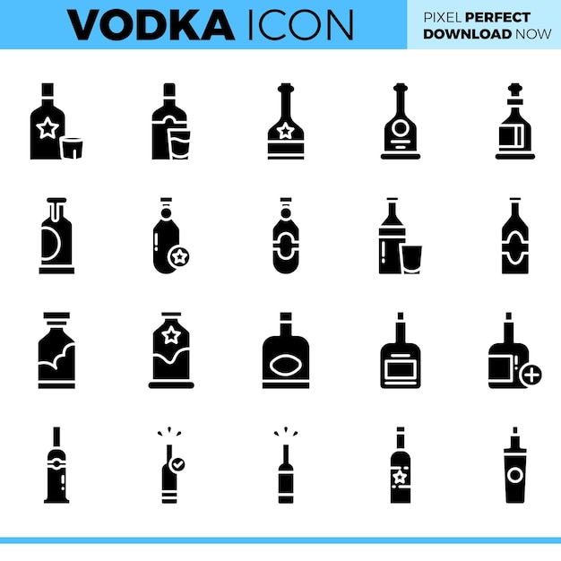 Conjunto de iconos de bebida vectorial