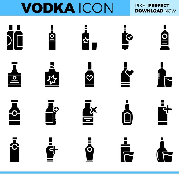 Conjunto de iconos de bebida vectorial