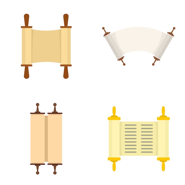 Conjunto de iconos de la Biblia libro de desplazamiento de la Torá