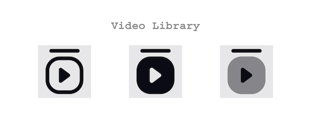 Conjunto de iconos de biblioteca de video