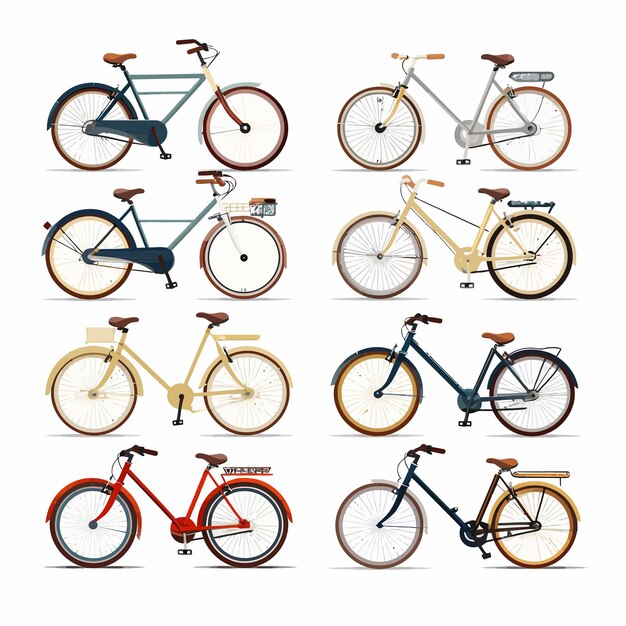 Vector conjunto de iconos de bicicletas