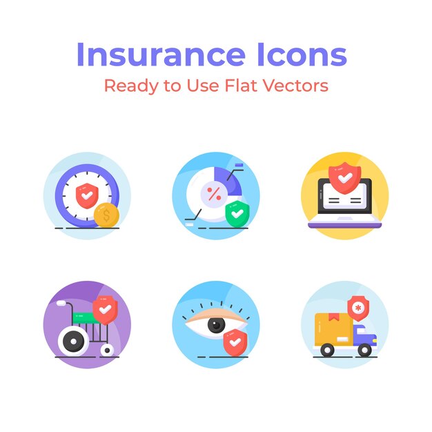 Un conjunto de iconos bien diseñados de seguros listos para usar en su próximo proyecto