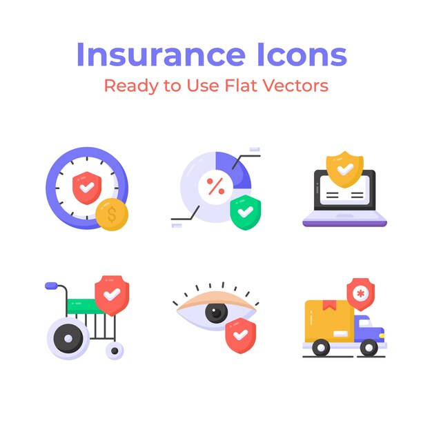 Un conjunto de iconos bien diseñados de seguros listos para usar en su próximo proyecto