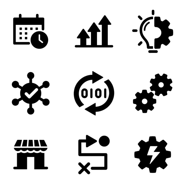 un conjunto de iconos en blanco y negro con la palabra " d " en él