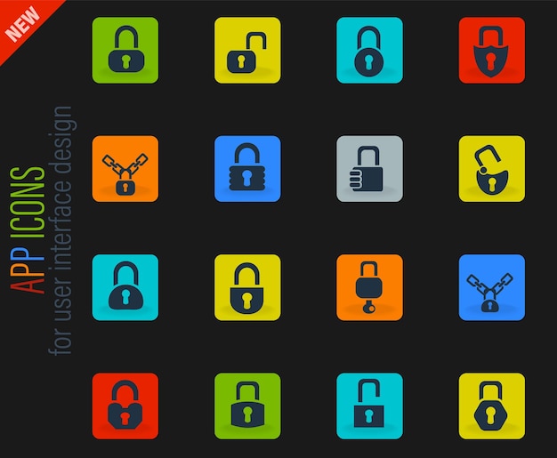 Conjunto de iconos de bloqueo