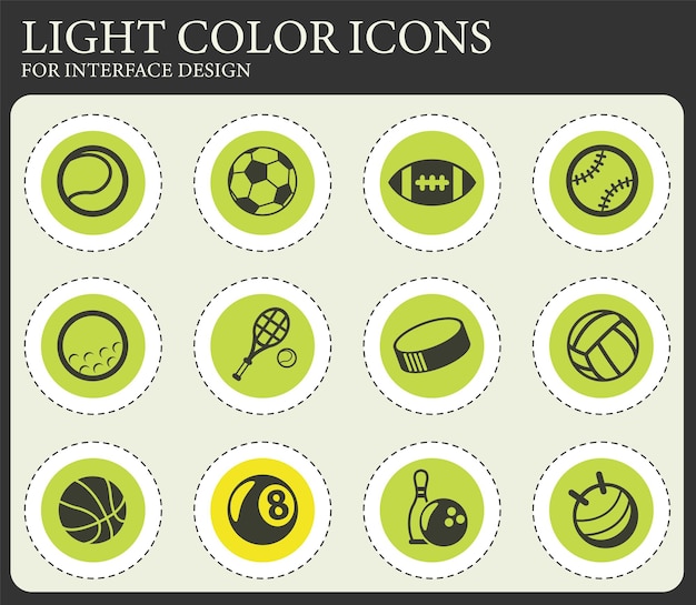 Vector conjunto de iconos de bolas de deporte