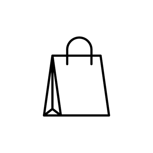 Conjunto de iconos de bolsas de compras Símbolo vectorial de papel de regalo de la tienda en un estilo negro lleno y delineado Signo de alegría del consumidor