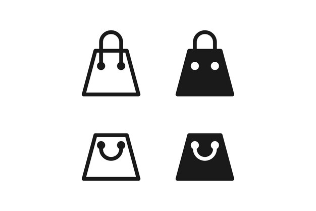 conjunto de iconos de bolsas de compras vectoriales