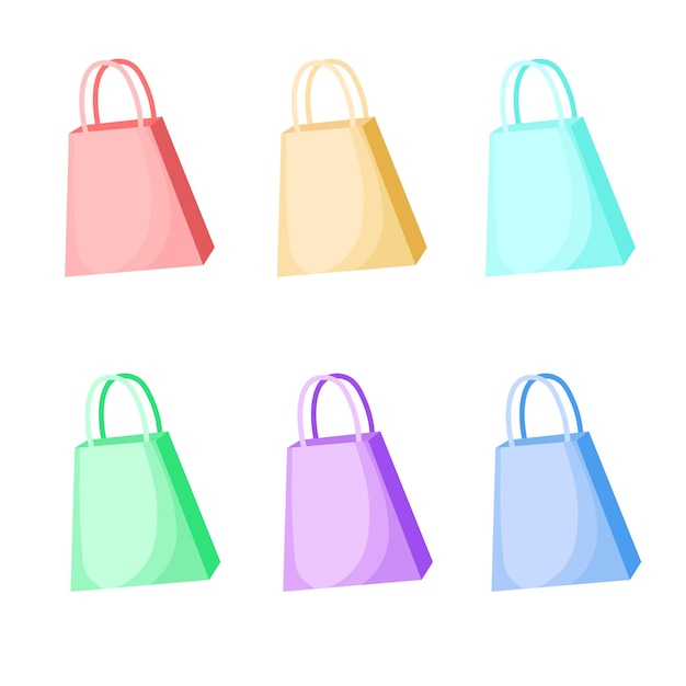 Conjunto de iconos de bolsas de compras