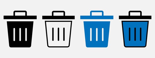 Conjunto de iconos de botes de basura