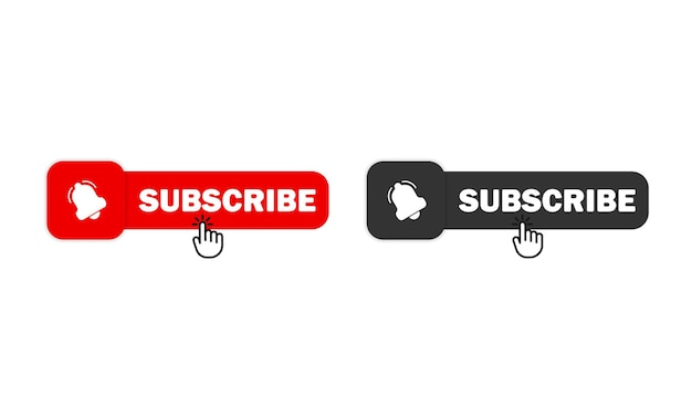 Conjunto de iconos de botón de suscripción. Concepto de seguidor de redes sociales. Vector EPS 10. Aislado sobre fondo blanco.