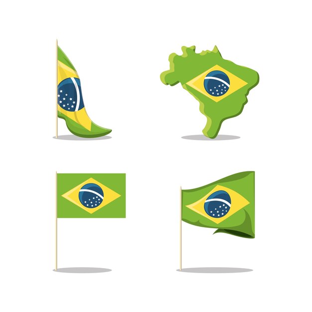 Conjunto de iconos de brasil