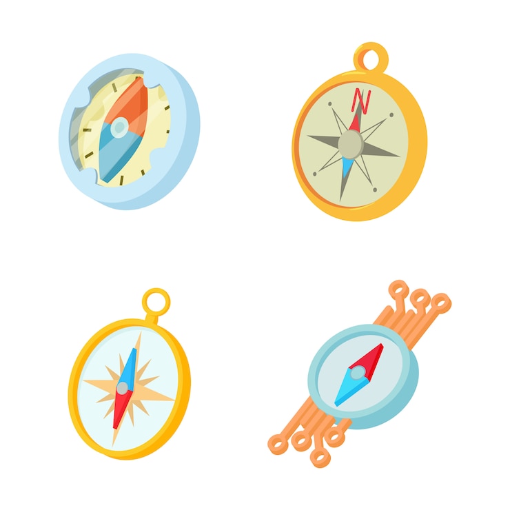 Vector conjunto de iconos de brújula