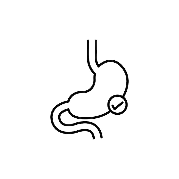 Conjunto de íconos de buena digestión Mejora la digestión gastrointestinal Símbolo vectorial de salud en estilo negro lleno y delineado Símbolo de buena salud del sistema digestivo