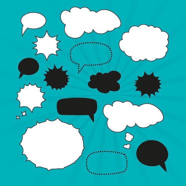 Conjunto de iconos de burbuja de habla Colección de burbujas de habla de nube Ilustración vectorial