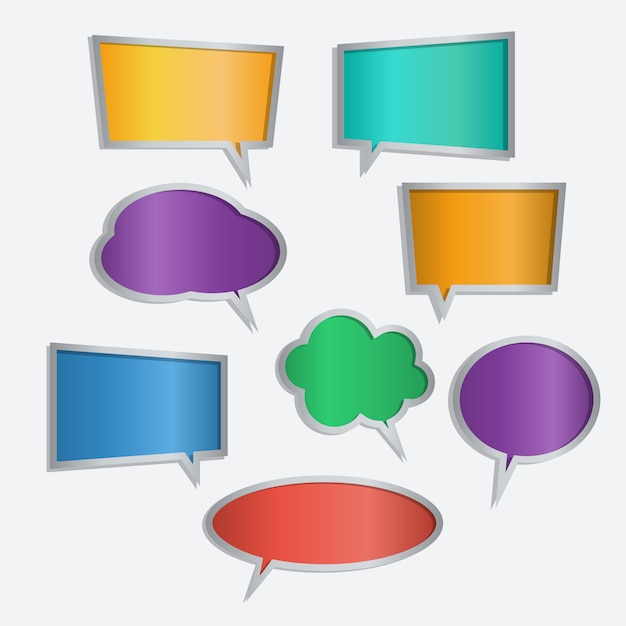 conjunto de iconos de burbujas de discurso de color