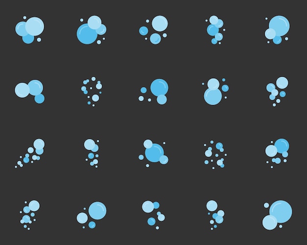 Vector conjunto de iconos de burbujas de espuma