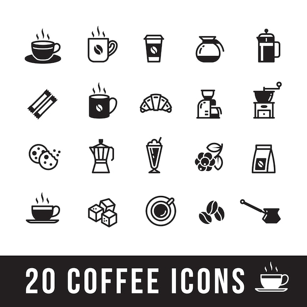 conjunto de iconos de café para café