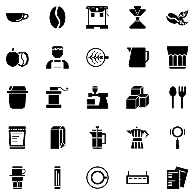 Conjunto de iconos de café