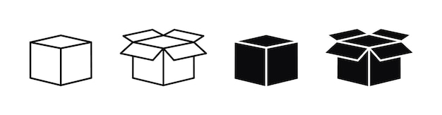 Conjunto de iconos de caja Envío paquete caja paquete