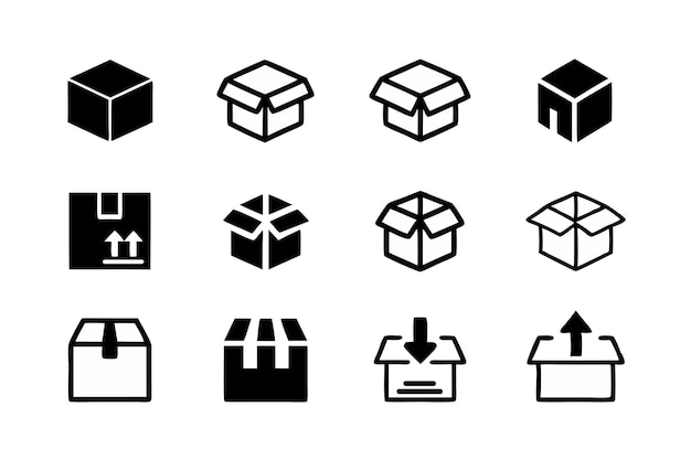 Conjunto de iconos de caja