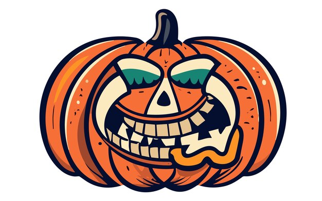 Conjunto de iconos de calabaza de halloween calabazas divertidas vintage aisladas sobre fondo blanco ilustración vectorial