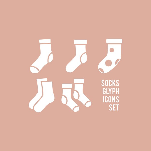 El conjunto de iconos de calcetines de Navidad. Ilustración vectorial de los calcetines.