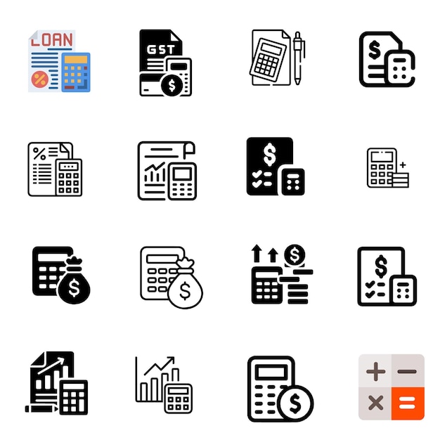conjunto de iconos de calculadora