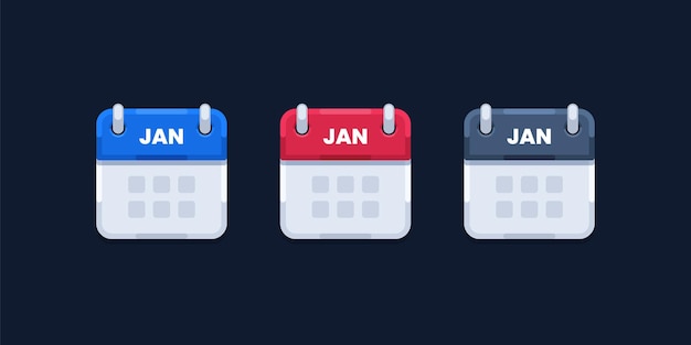 Conjunto de iconos de calendario de papel aislado