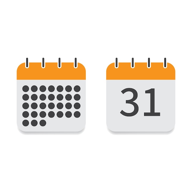 Conjunto de íconos de calendario de vector plano