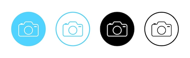 Conjunto de íconos de la cámara Cámara de fotos en estilo plano Iconos de cámara Símbolo de cámara Signo de cámara Sínbolo de web