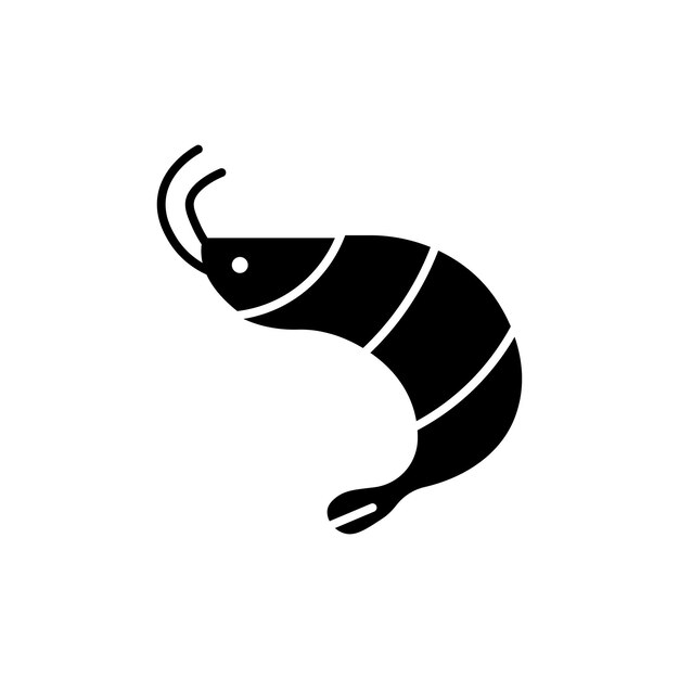 Conjunto de iconos de camarón cocinados símbolo vectorial de camarón signo de langosta icono de mariscos de crustáceos en estilo negro lleno y delineado