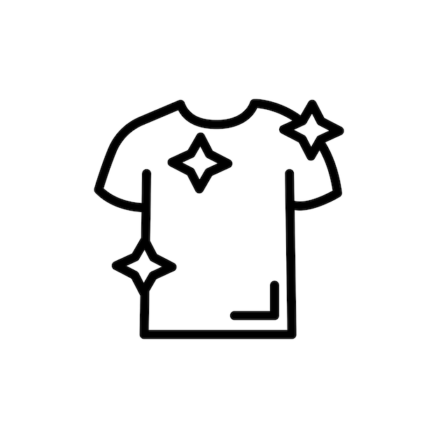 Conjunto de iconos de camiseta limpia Símbolo vectorial de camisa y ropa libre de manchas en un estilo de relleno y delineado en negro Símbolo de camisa de estilo fresco
