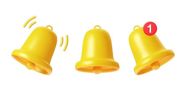 Conjunto de iconos de campanas con nuevo mensaje