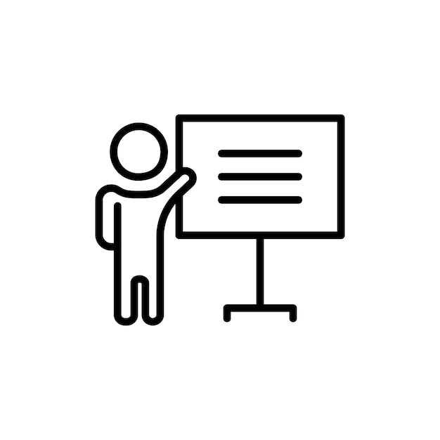 Conjunto de íconos de capacitación Maestros conferencias Símbolo vectorial de educación en un estilo negro lleno y delineado Signo de desarrollo de clases de entrenamiento