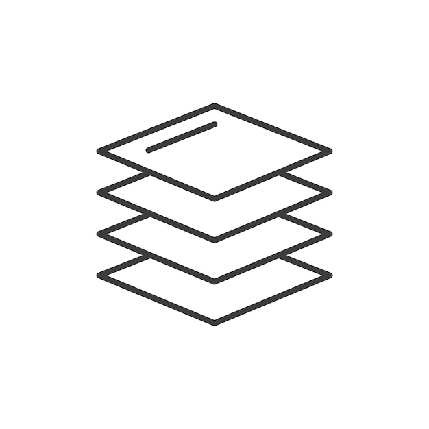 Conjunto de iconos de capas Símbolo vectorial de tela de tres niveles Signo de protección de tres capas Icono de material de varias capas